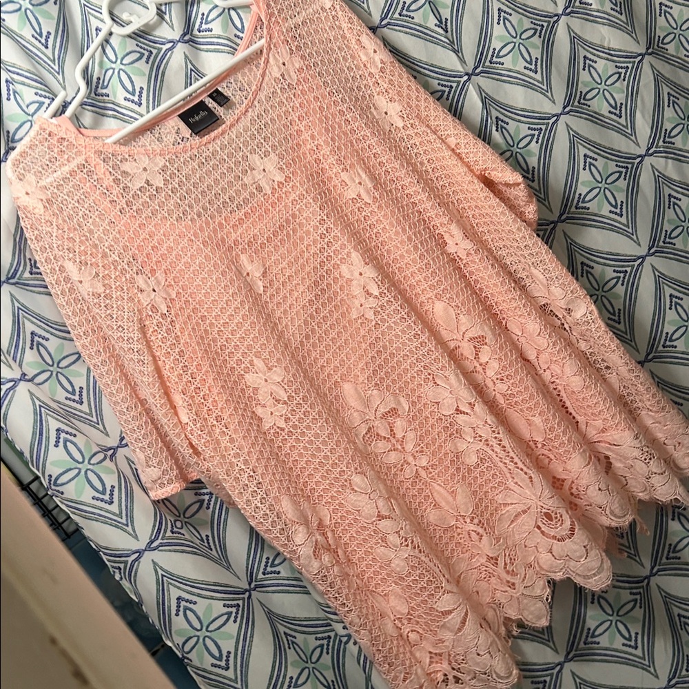 NWOT RAFAELLA Lace Blouse, with tank for full coverage… half sleeved, gorgeous! - Picture 1 of 6